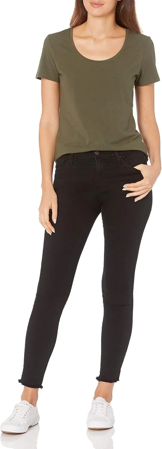 Amazon Essentials Women's Classic-Fit Short-Sleeve Scoop Neck T-Shirt (Available in Plus Size), Pack of 2