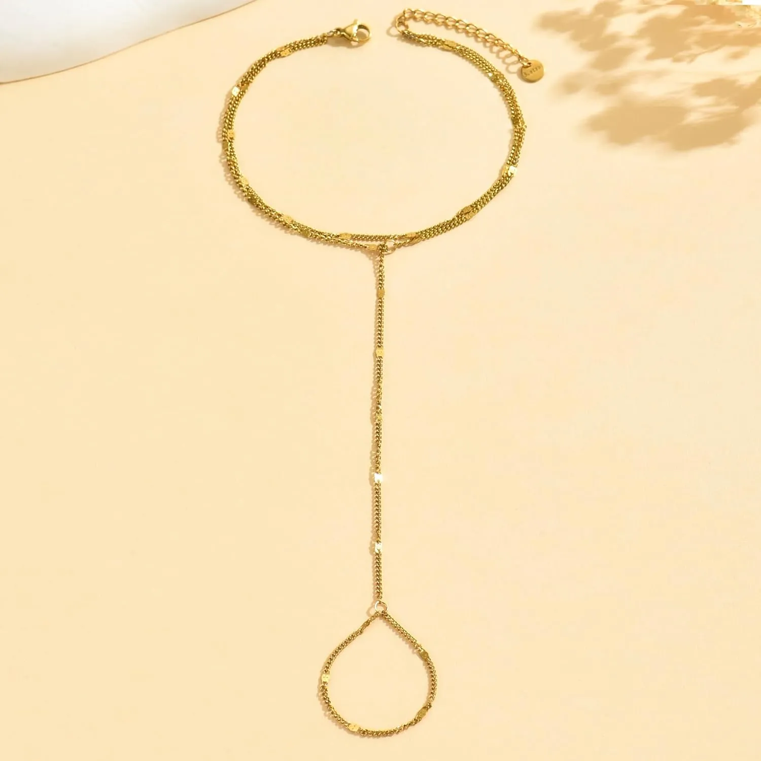 Anklets for Women Waterproof 18K Gold Plated Pearl Beaded Heart Diamond Ankle Bracelets Dainty Toe Ring Foot Chain Anklets Beach Jewelry Gifts