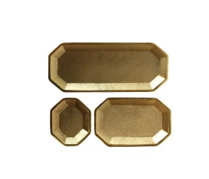 Antique Gold Decorative Trays Set of 3