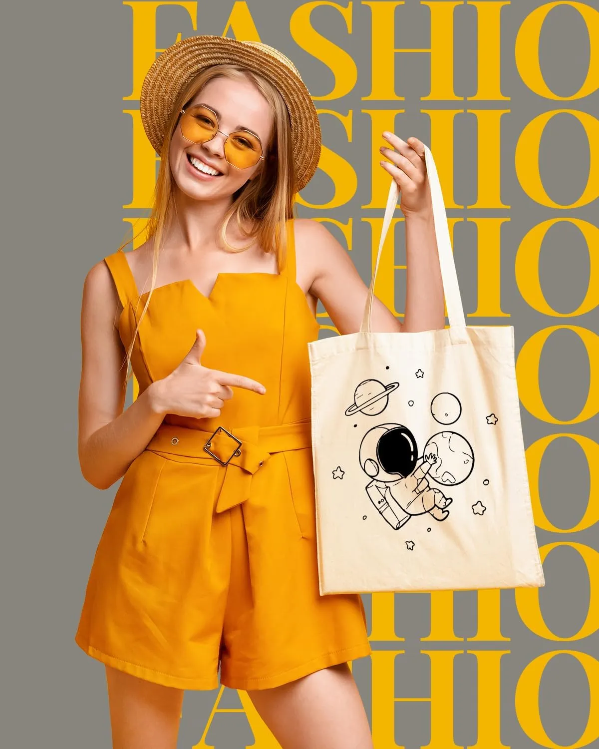 AUSVKAI Canvas Tote Bag Aesthetic Cute For Women College Grocery Bag Cotton Cloth Beach Totes Gift