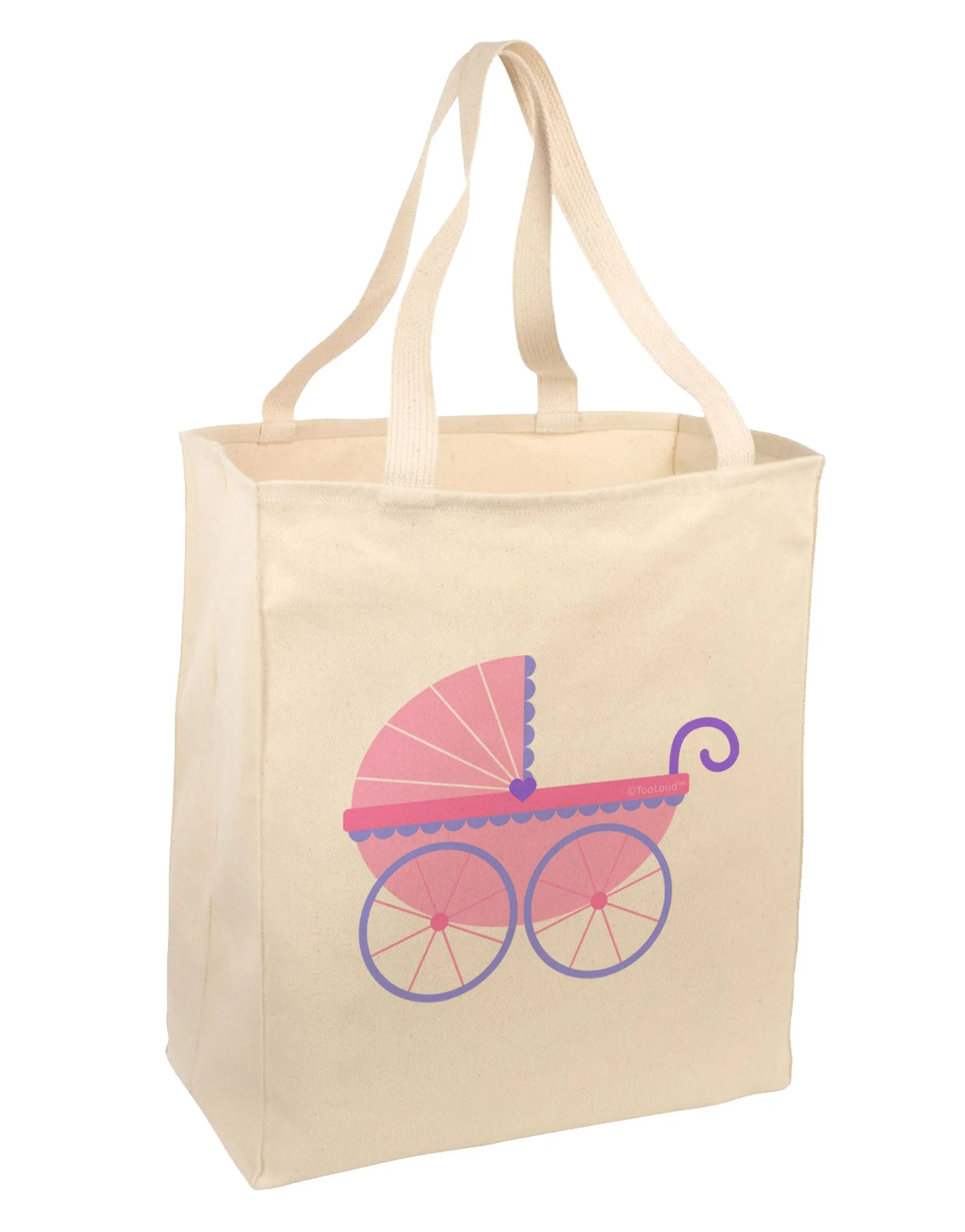 Baby Girl Carriage Large Grocery Tote Bag