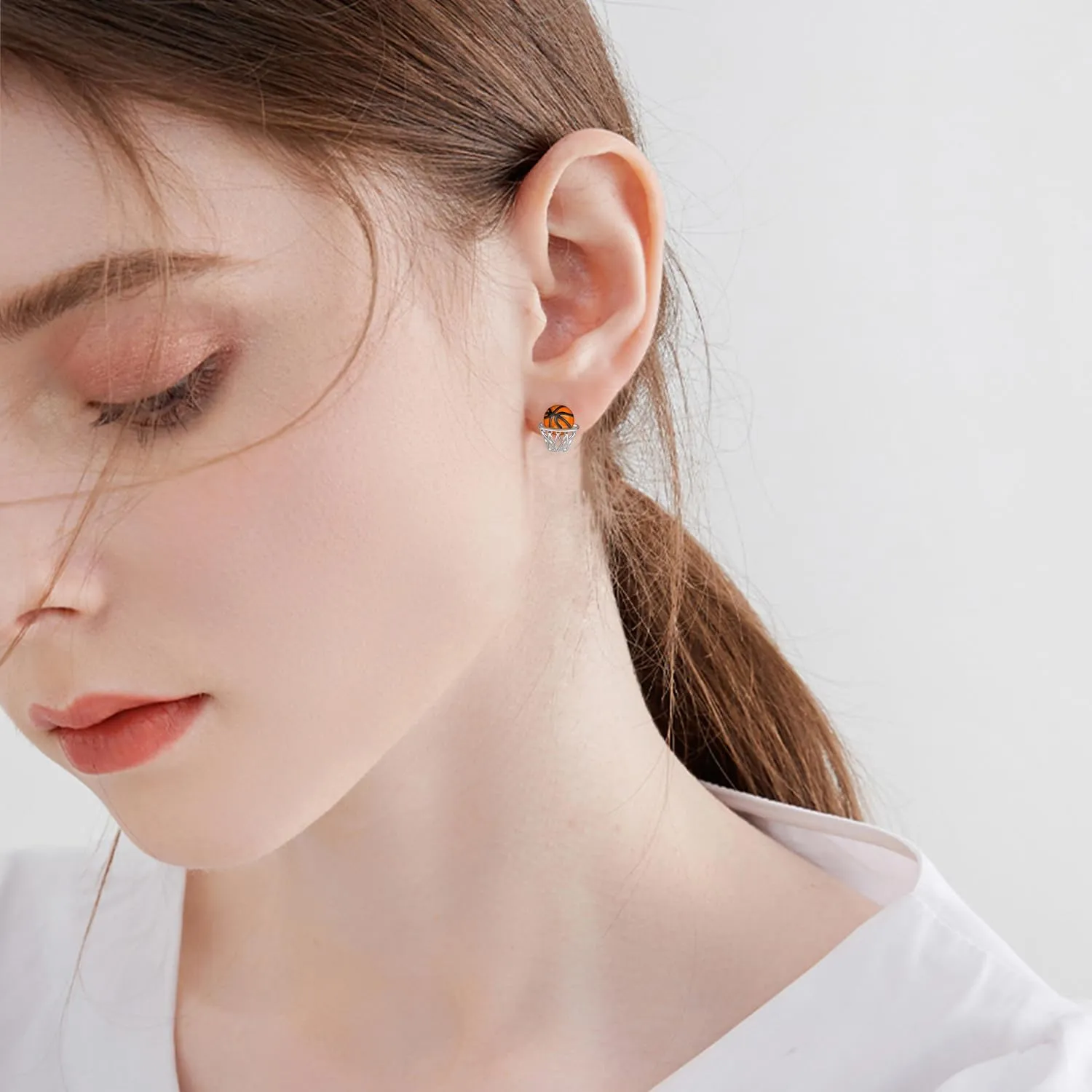 Baseball/Pcikleball/Basketball Earrings S925 Sterling Sliver Sport Earrings for Women Sport Jewelry Gifts for Women Sports Fans and Sports Players