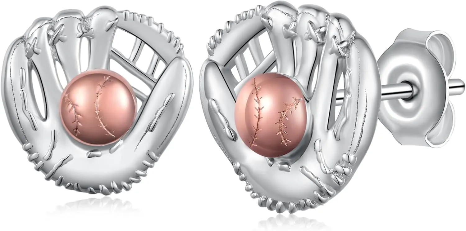 Baseball/Softball/Volleyball/Pickleball/Soccer/Basketball/Hockey Earrings 925 Sterling Silver Sport Jewelry Gifts for Women