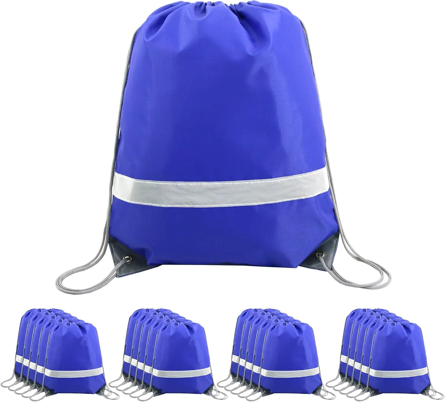 BeeGreen Drawstring Backpack Bags 20,30,50 Packs Reflective String Bags for Gym Sport Trip Cinch Sack DIY for Women Men