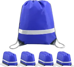 BeeGreen Drawstring Backpack Bags 20,30,50 Packs Reflective String Bags for Gym Sport Trip Cinch Sack DIY for Women Men