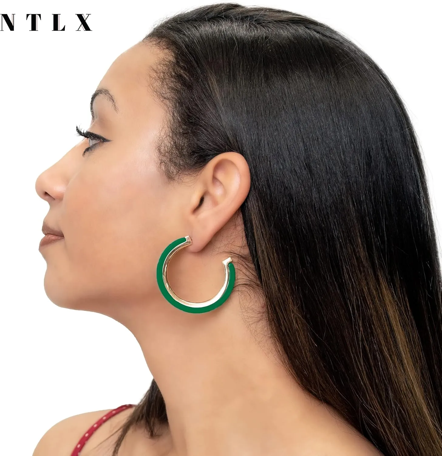 Bohemian Boho Acrylic & Metal Hoop Earrings for Women  Acetate Lucite Resin Hoop Earrings  Beautiful Colors  2 Inch (50mm) Diameter Size -14K Gold Plated - Lightweight  Gift Box included