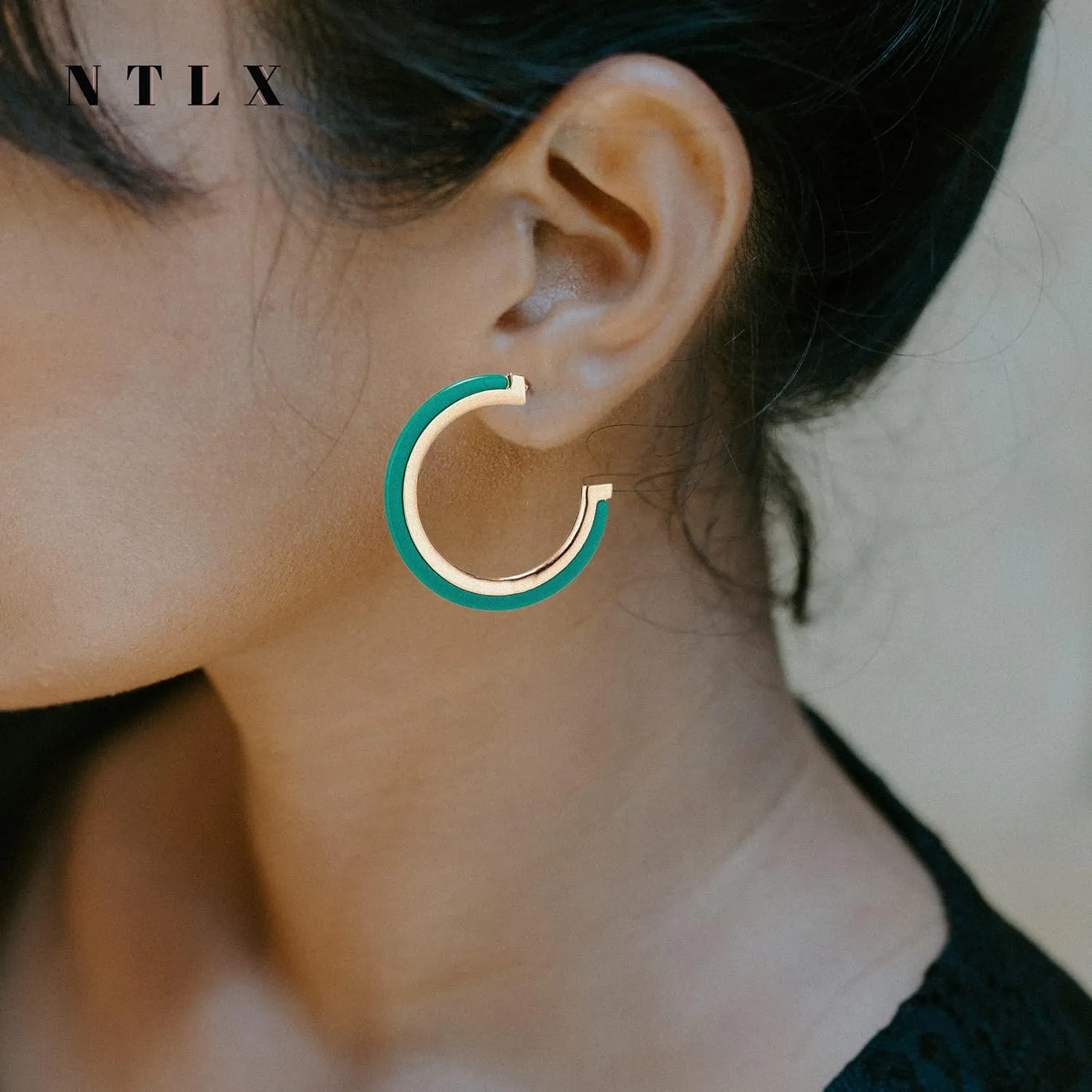Bohemian Boho Acrylic & Metal Hoop Earrings for Women  Acetate Lucite Resin Hoop Earrings  Beautiful Colors  2 Inch (50mm) Diameter Size -14K Gold Plated - Lightweight  Gift Box included
