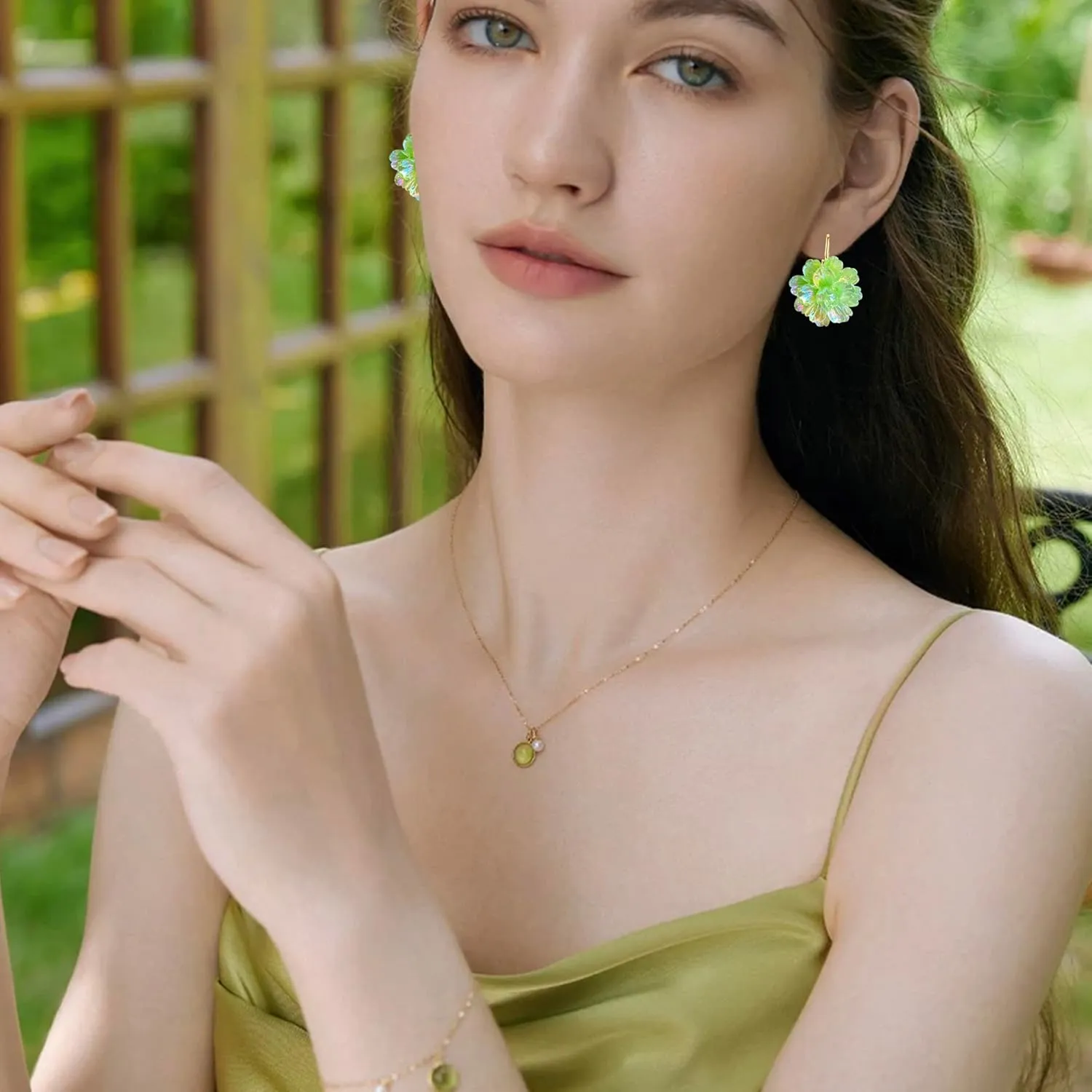 Bohemian Handmade Colorful Resin Flower Floral Camellia Dangle Drop Leverback Earrings For Women
