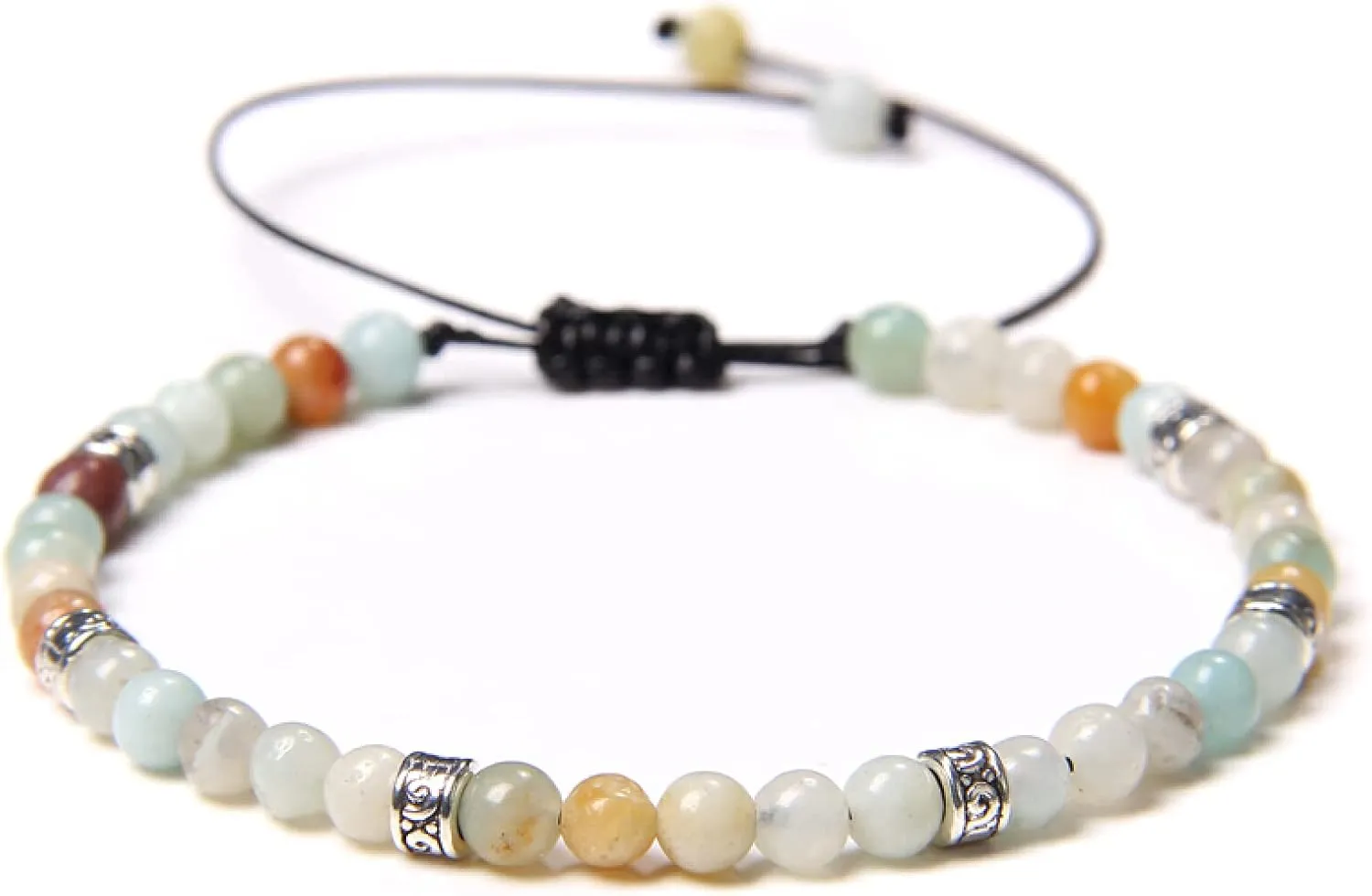 Bracelet Men Beaded Bracelet 4mm Natural Stone Beads Braid Bracelets Women Couples Jewelry Gifts