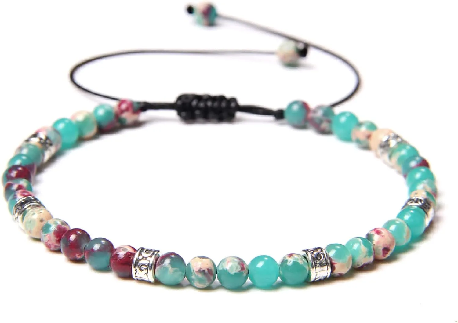Bracelet Men Beaded Bracelet 4mm Natural Stone Beads Braid Bracelets Women Couples Jewelry Gifts