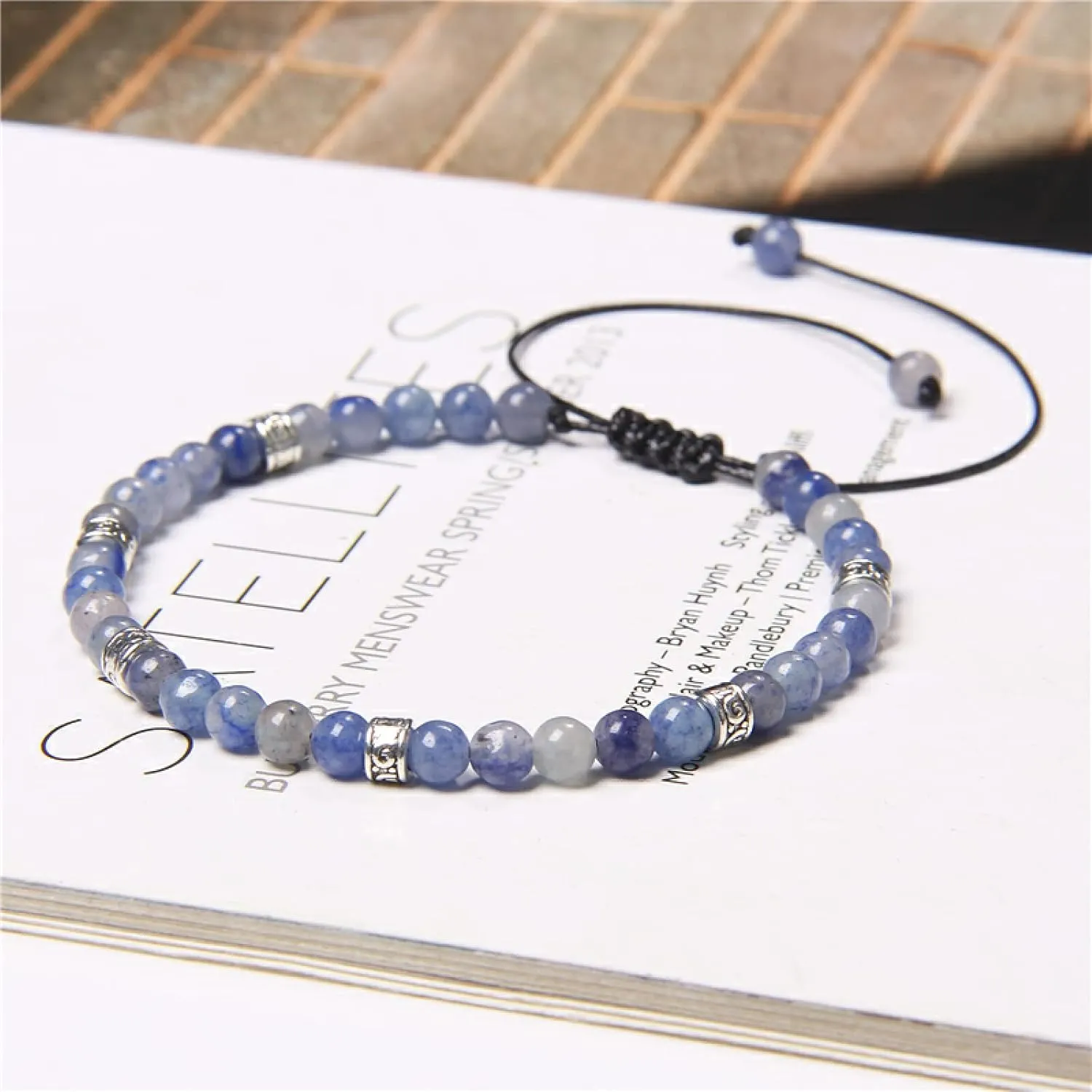 Bracelet Men Beaded Bracelet 4mm Natural Stone Beads Braid Bracelets Women Couples Jewelry Gifts