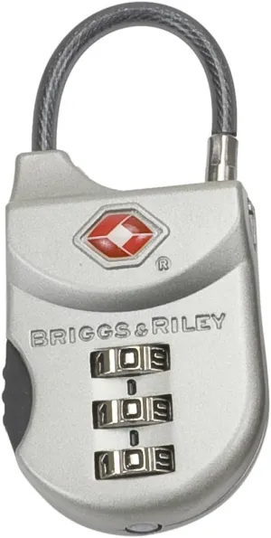 Briggs & Riley TSA Approved Cable Lock for Luggage & Suitcases - Travel Lock, 3 Digit Combination, Flexible Cable for Zippered Bags - Luggage Accessories, Olive
