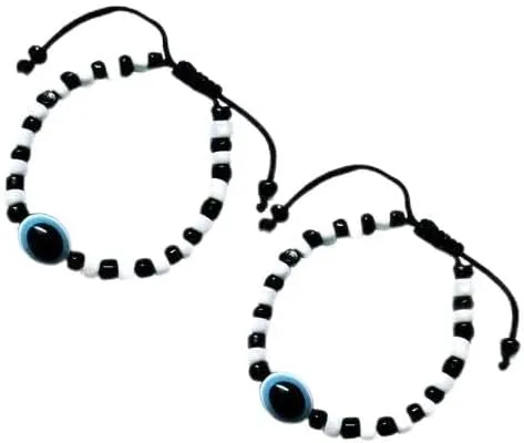 Bro Mart Baby Evil Eye Najariya Black and White Baby Najariya (1 Pair)