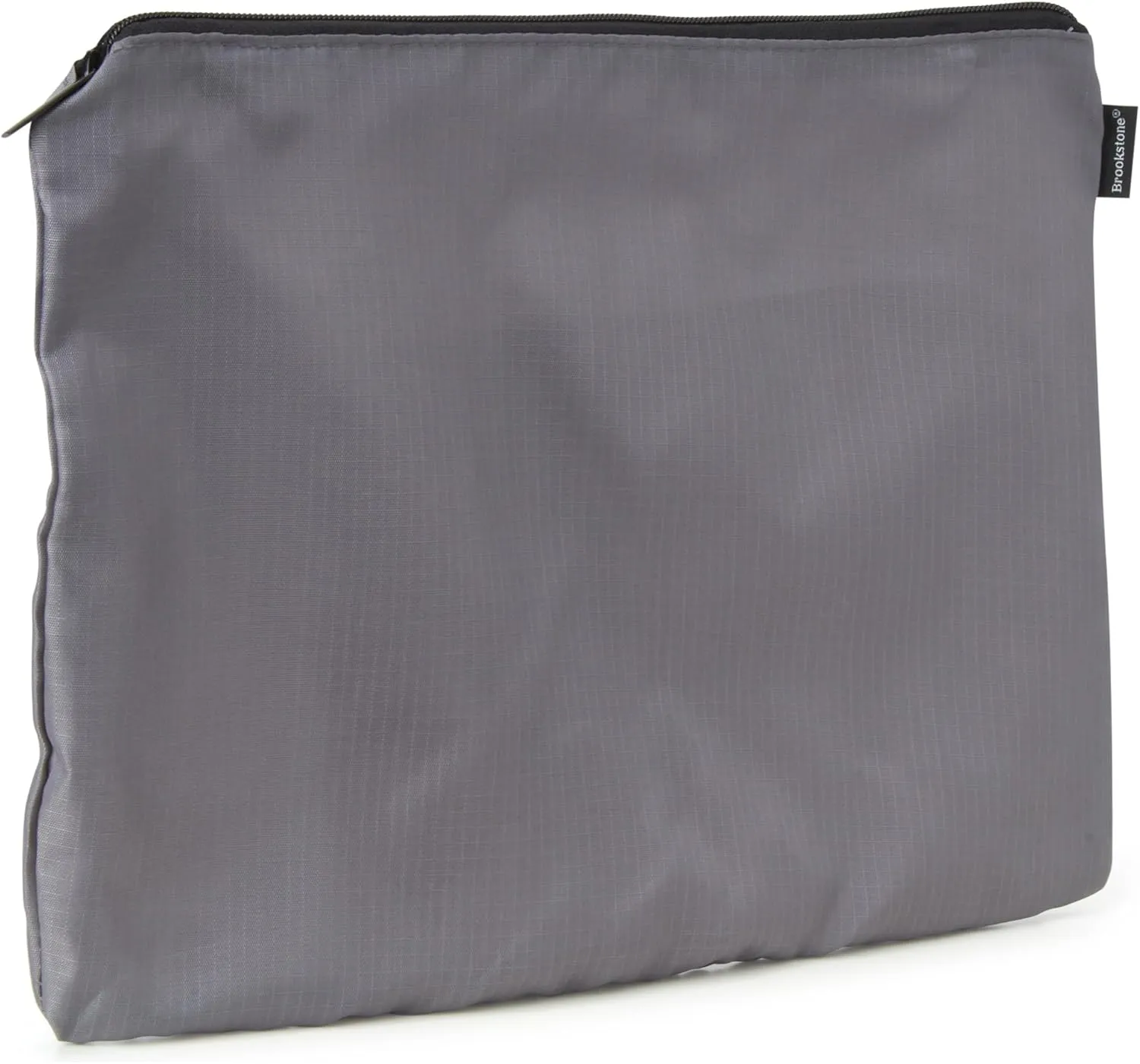 Brookstone Travel Storage Pouch - 3 Piece Flexible and Expandable Travel Zipper Pouch Set for Toiletry, Makeup, and Cosmetics, Charcoal