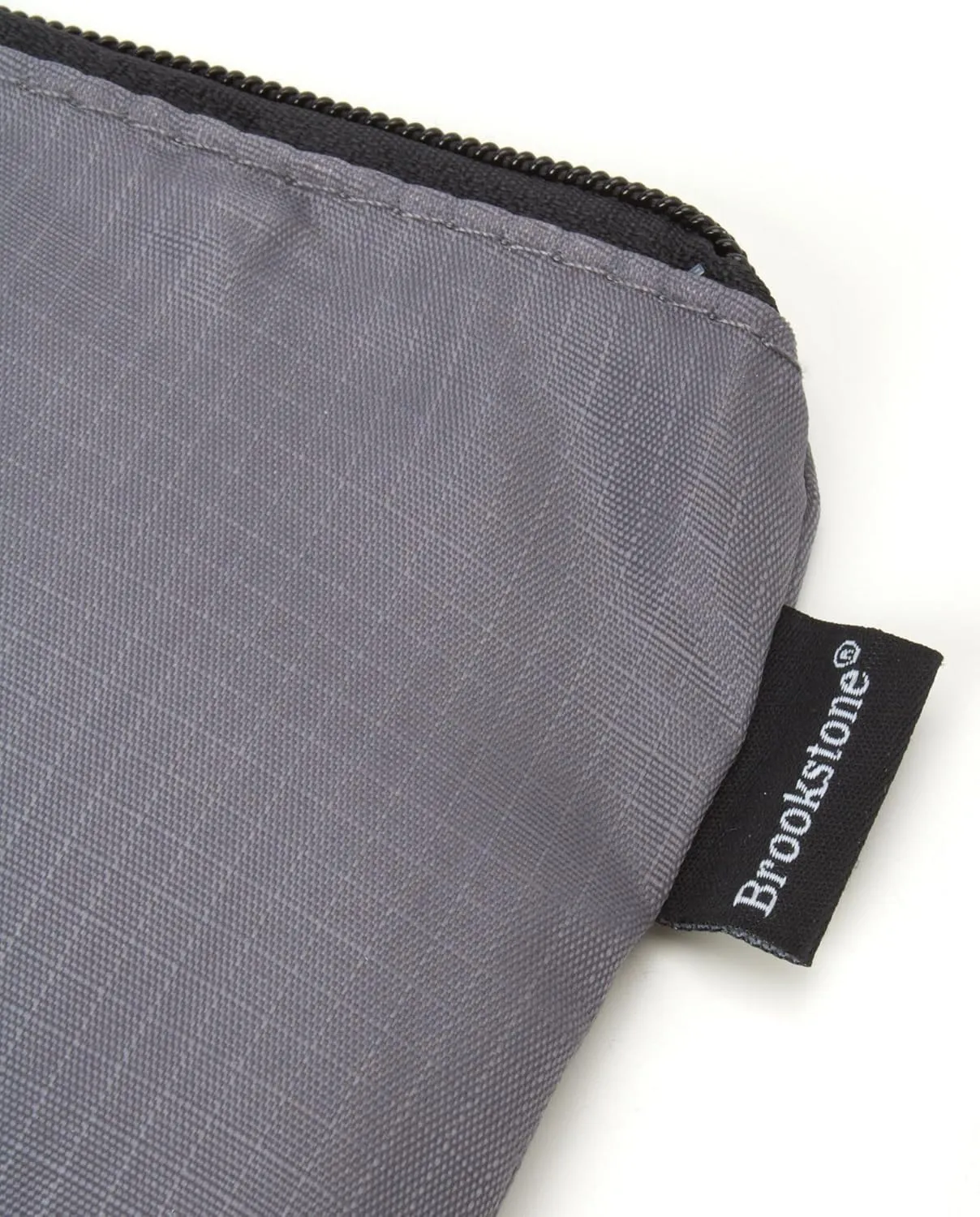 Brookstone Travel Storage Pouch - 3 Piece Flexible and Expandable Travel Zipper Pouch Set for Toiletry, Makeup, and Cosmetics, Charcoal