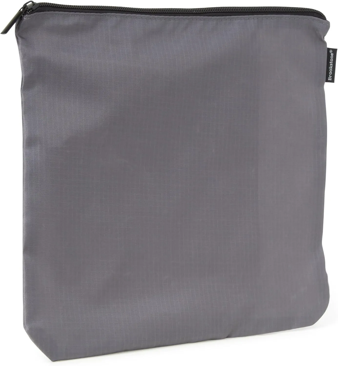 Brookstone Travel Storage Pouch - 3 Piece Flexible and Expandable Travel Zipper Pouch Set for Toiletry, Makeup, and Cosmetics, Charcoal