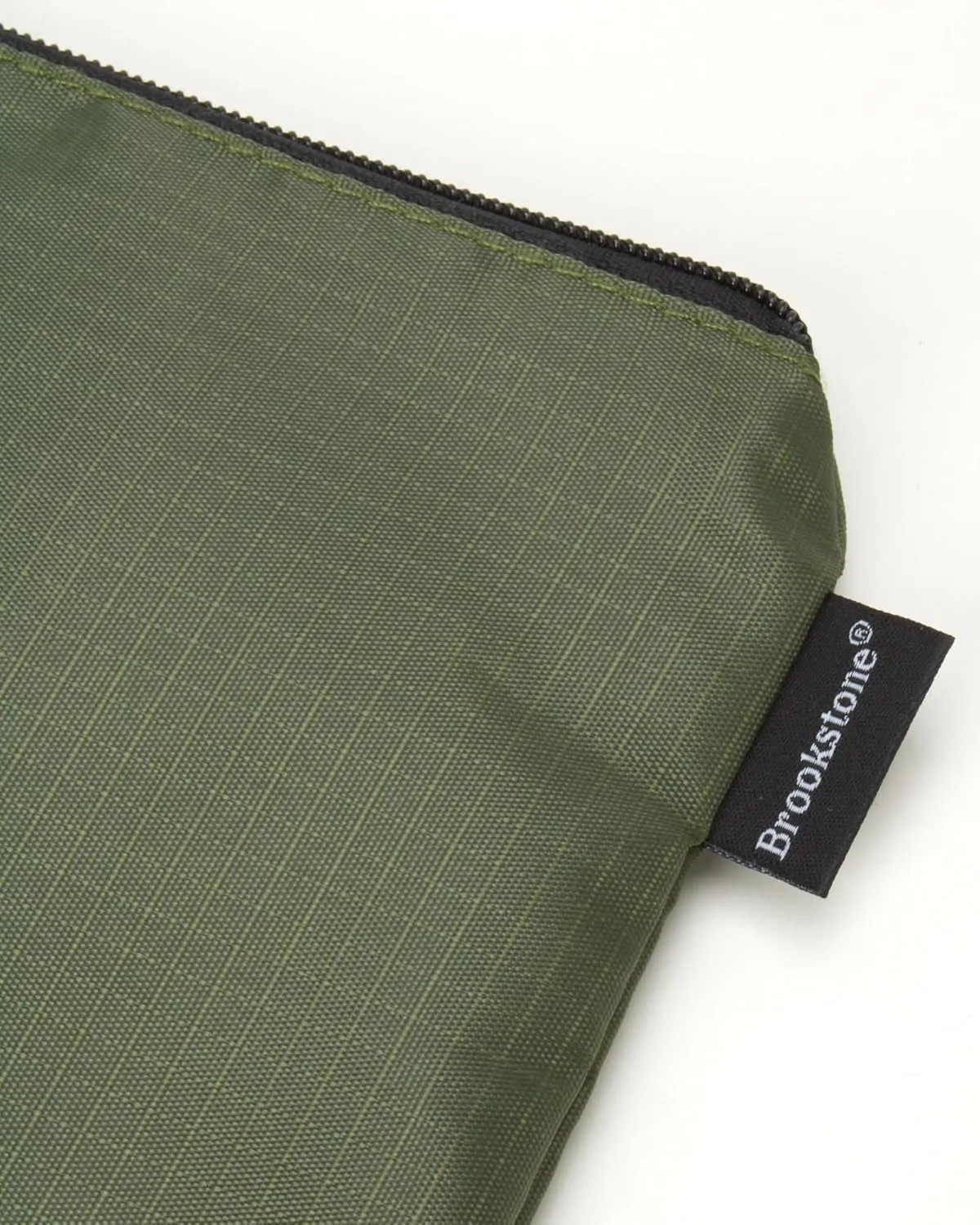 Brookstone Travel Storage Pouch - 3 Piece Flexible and Expandable Travel Zipper Pouch Set for Toiletry, Makeup, and Cosmetics, Olive