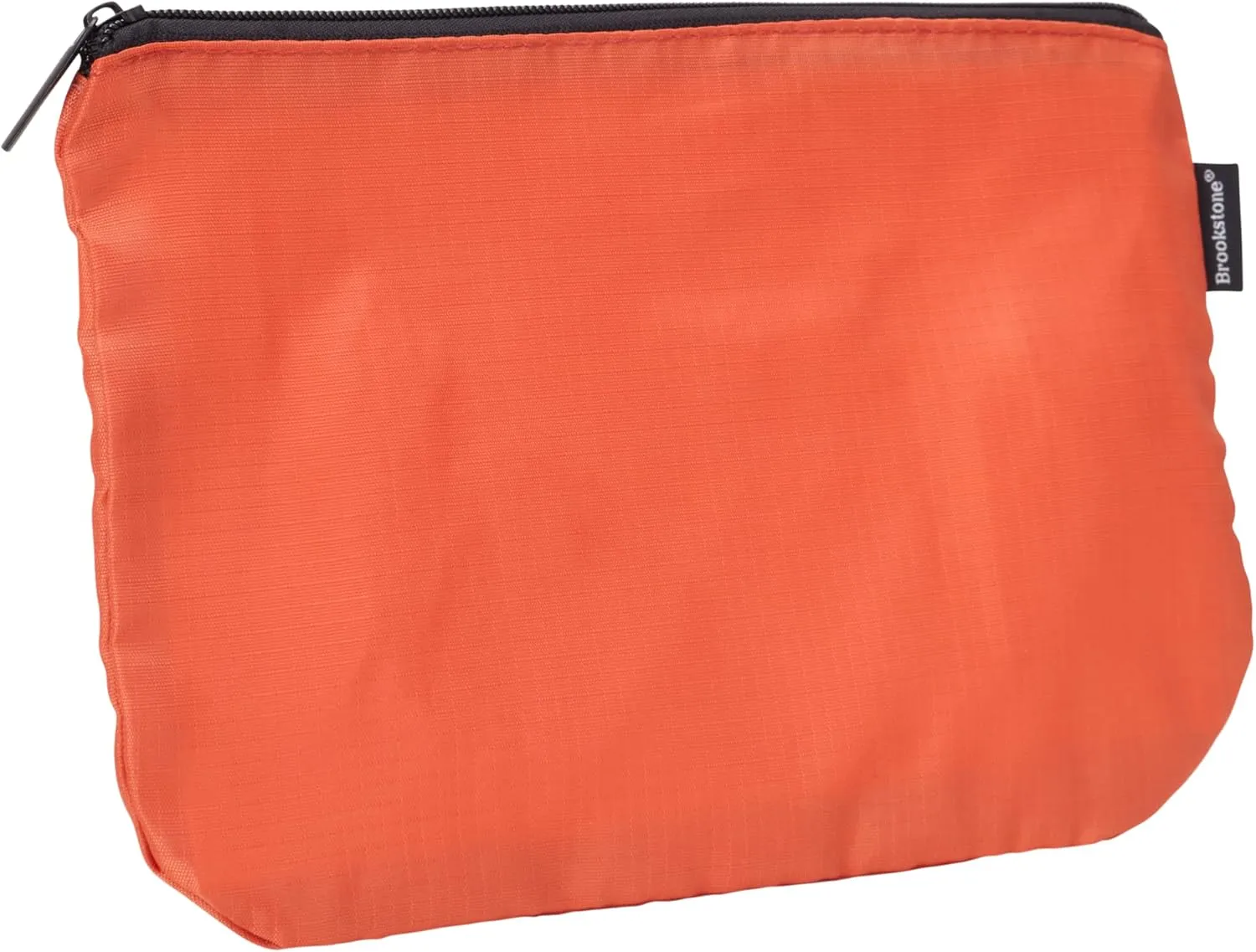 Brookstone Travel Storage Pouch - 3 Piece Flexible and Expandable Travel Zipper Pouch Set for Toiletry, Makeup, and Cosmetics, Size One Size, Orange