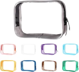 Buminee Lightweight Toiletry Bags, Black 1 Pack. Transparent Multipurpose TSA Cosmetic Bags with Clear Pouches for Traveling