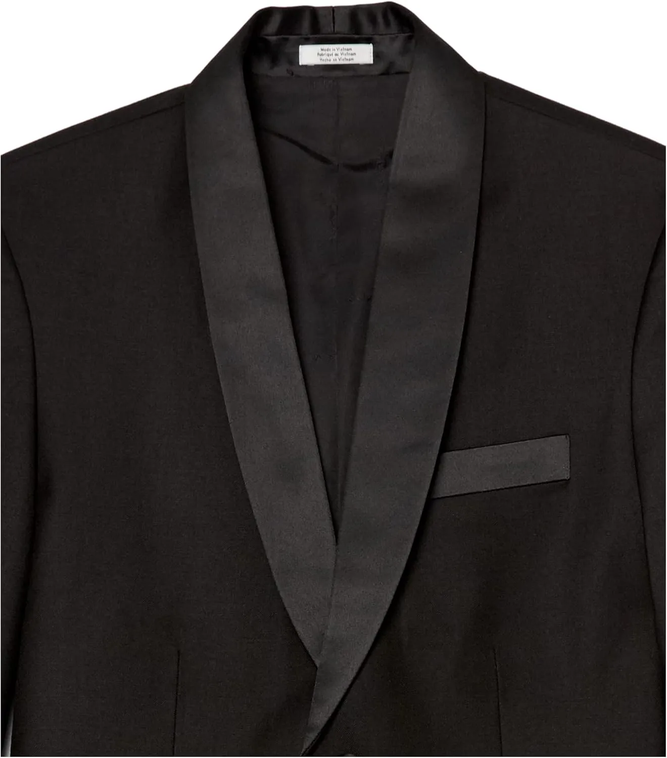 Calvin Klein Boys' 2-Piece Formal Tuxedo Suit Set, Includes Jacket & Dress Pants, Satin Trim Detailing & Functional Pockets