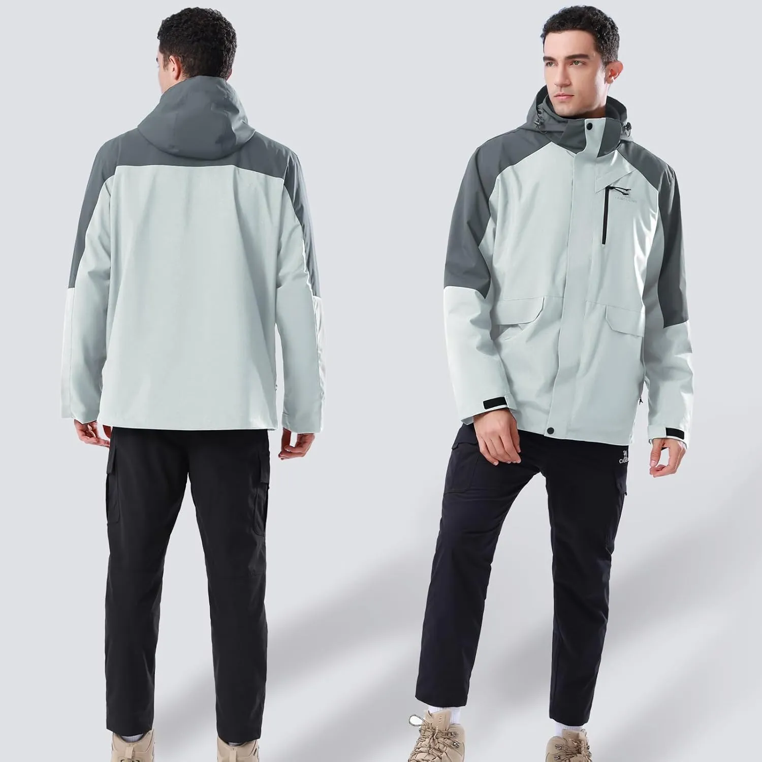 CAMEL CROWN Mens Ski Jackets 3 in 1 Waterproof Winter Jackets Snow Jackets Windproof Hooded with Inner Fleece Coat