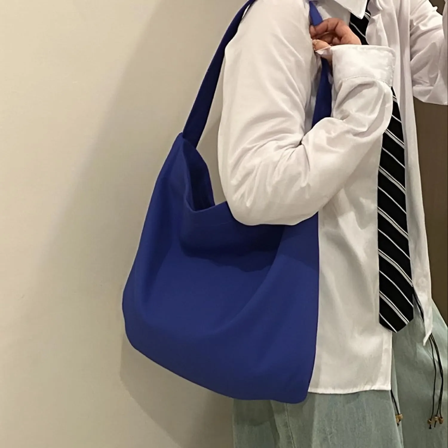 Canvas Bag with Magnetic Snap Large Size Simple Design Thick and Sturdy