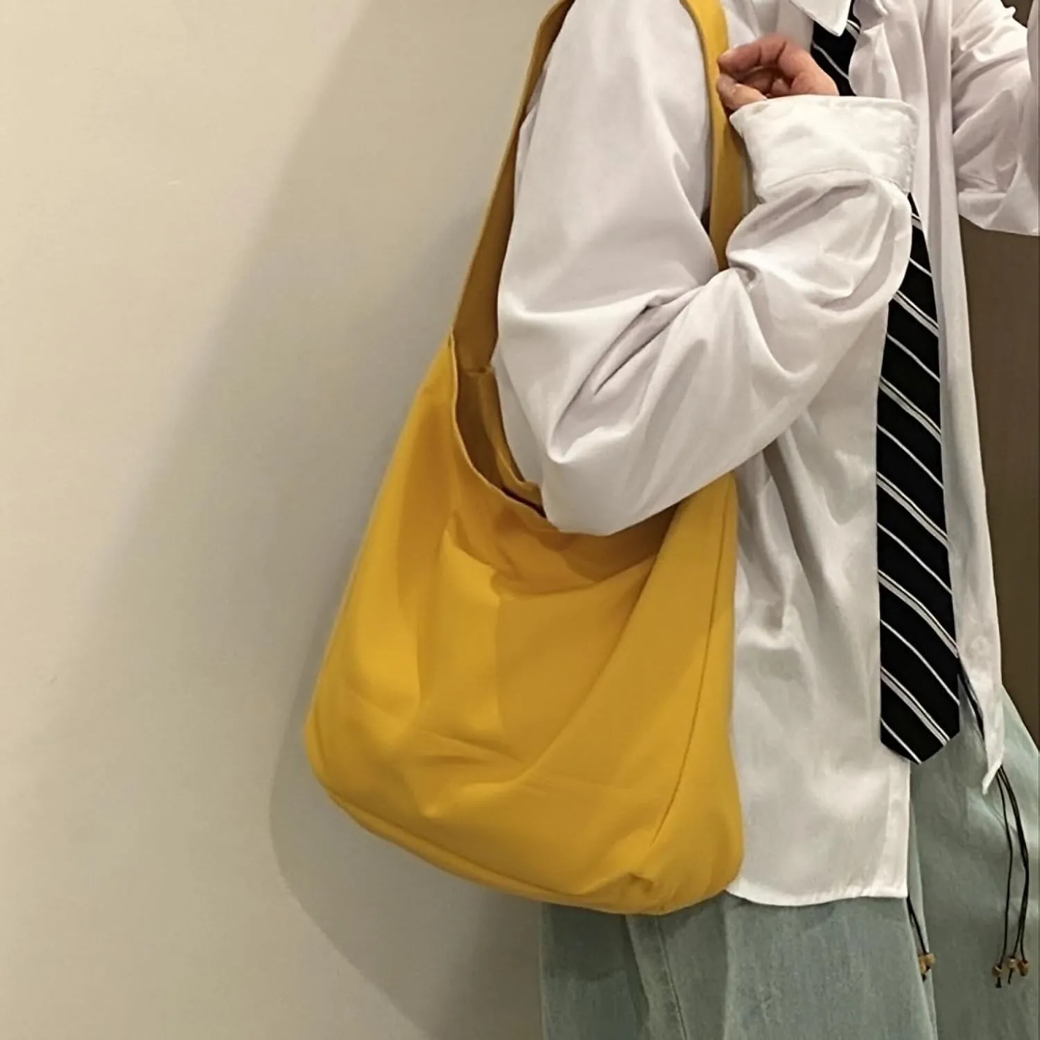 Canvas Bag with Magnetic Snap Large Size Simple Design Thick and Sturdy