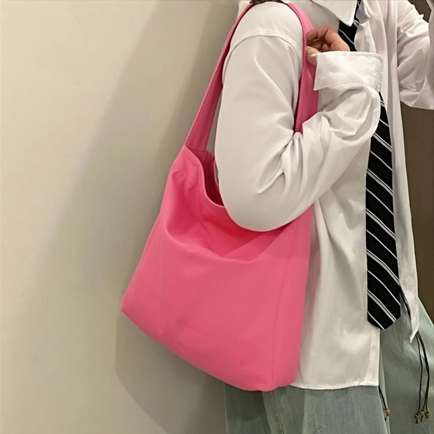 Canvas Bag with Magnetic Snap Large Size Simple Design Thick and Sturdy
