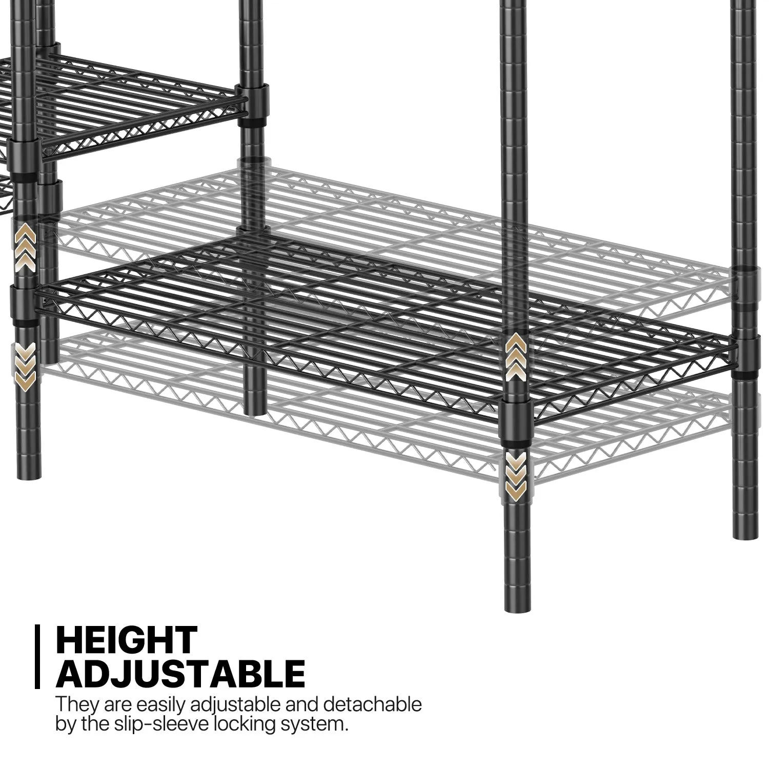 Carbon Steel Adjustable Clothes Rack - 71'' Length