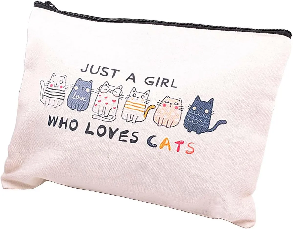 Cat Animals Lover Gift Cosmetic Bag Makeup Pouch Small Travel Bags for Toiletries (cat)