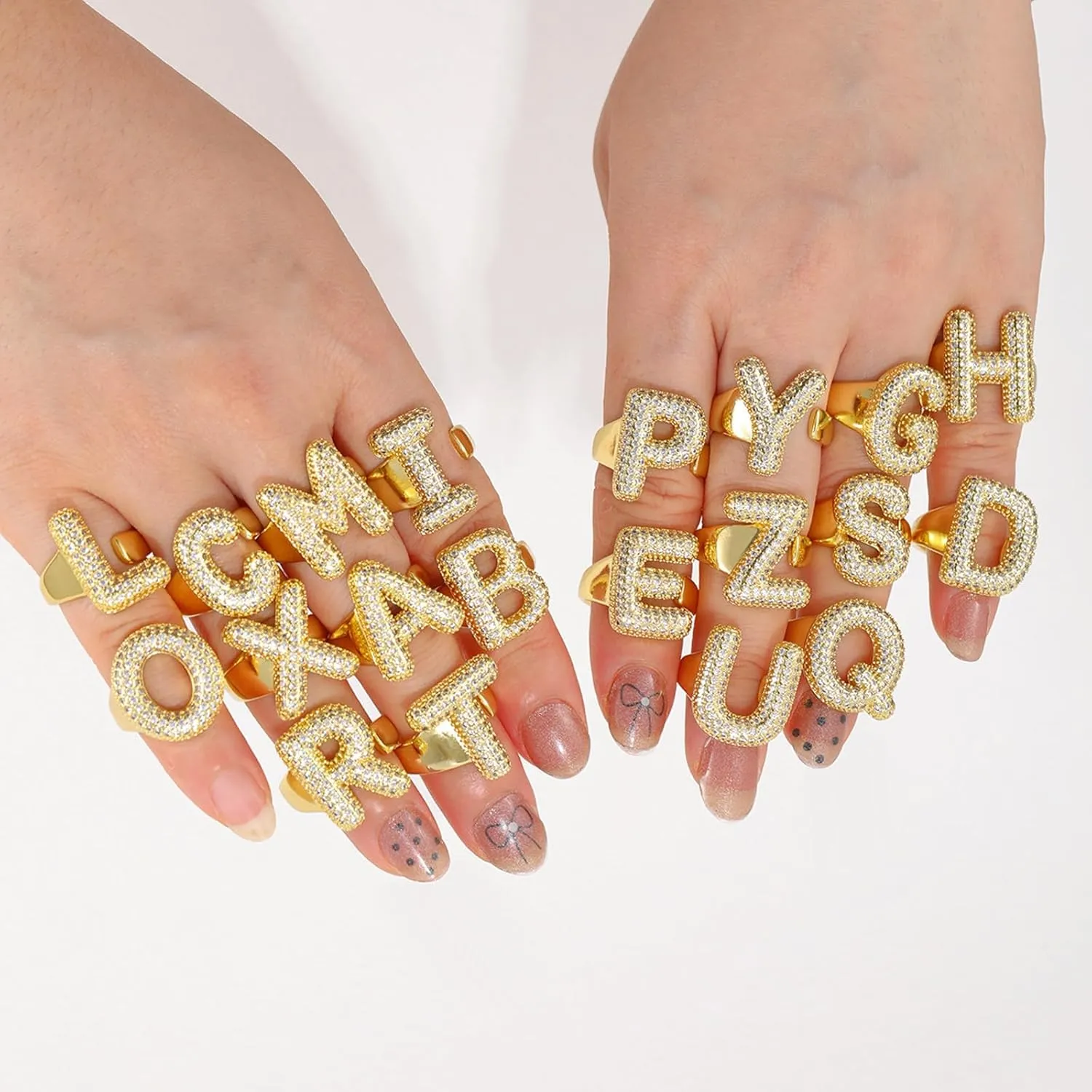 Chunky Initial Rings for Women Gold Statement Rings Adjustable Statement Ring Concert Outfit Summer Vacation Beach Vacation Essentials