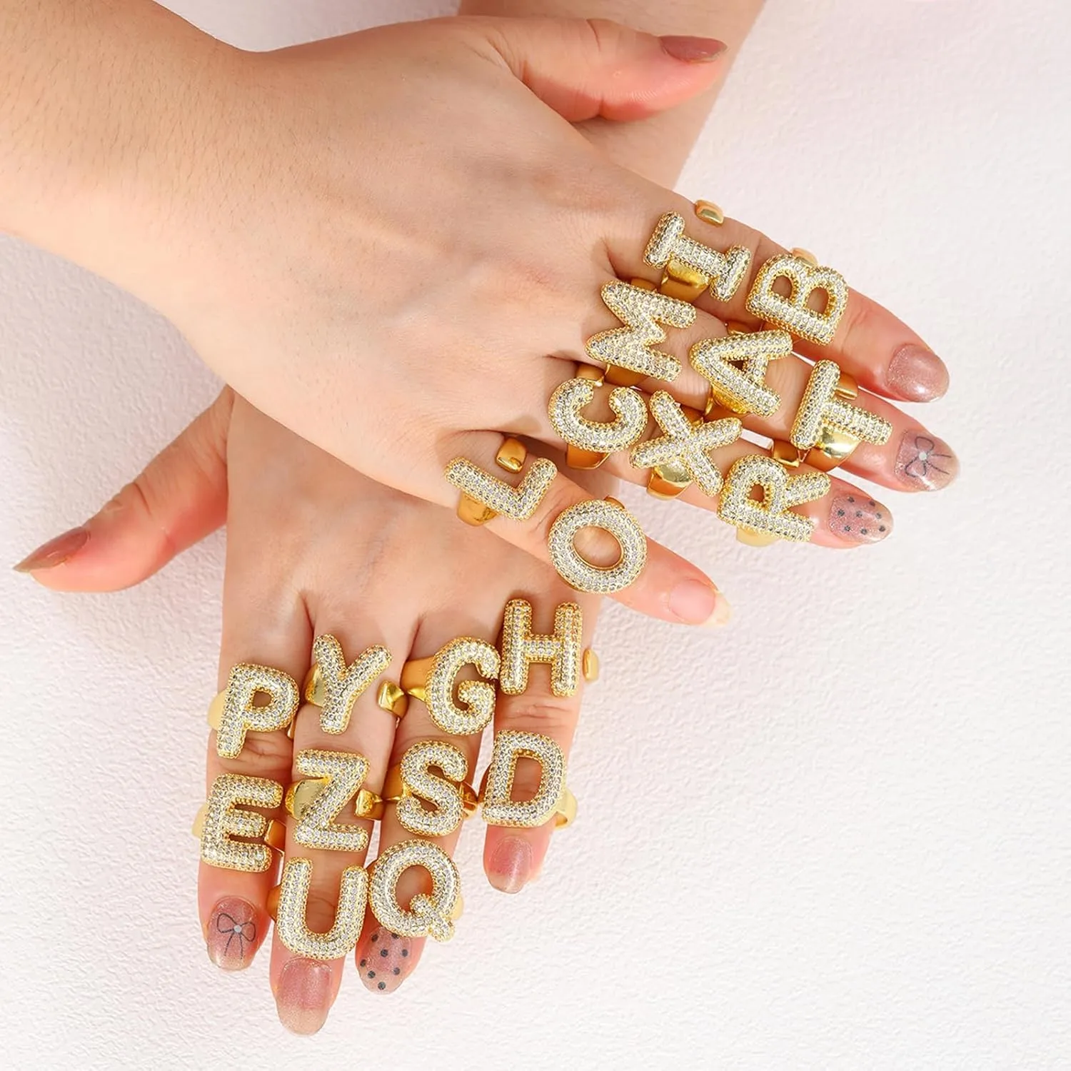 Chunky Initial Rings for Women Gold Statement Rings Adjustable Statement Ring Concert Outfit Summer Vacation Beach Vacation Essentials