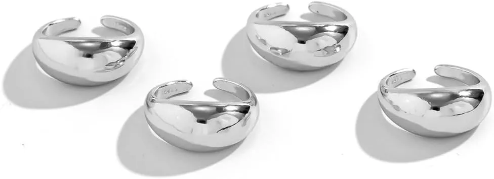 Chunky Rings Set for Women Statement Rings Open Dome Ring Thick Ring Set Stackable Open Bold Thick Rings Statement Jewelry