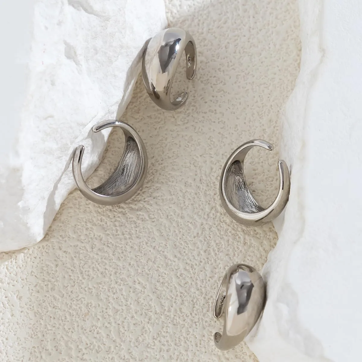 Chunky Rings Set for Women Statement Rings Open Dome Ring Thick Ring Set Stackable Open Bold Thick Rings Statement Jewelry