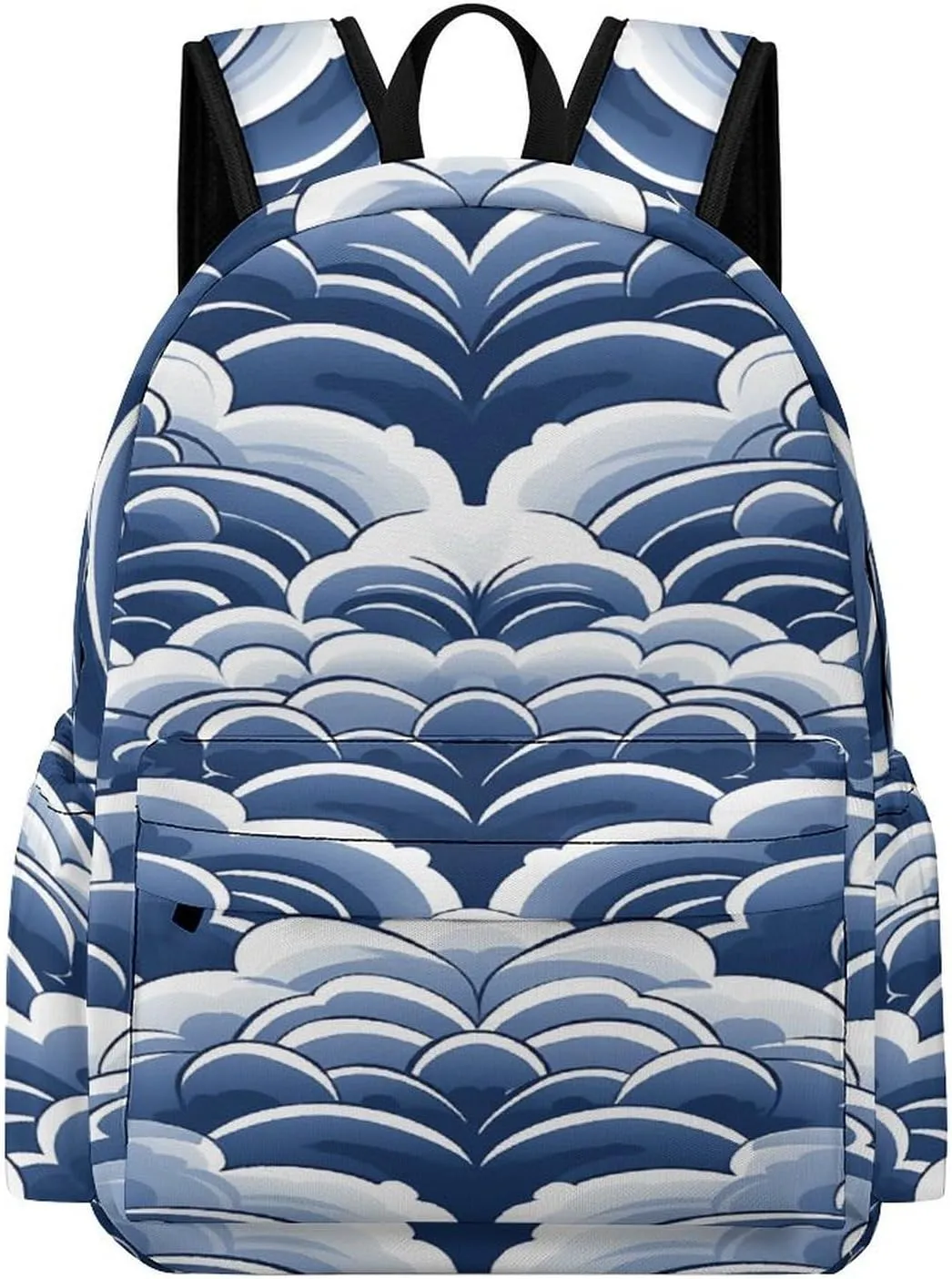 Classical Travel Backpack,Blue And White Print Personal Item Backpack,Spacious And Durable Backpacks for Work And Travel