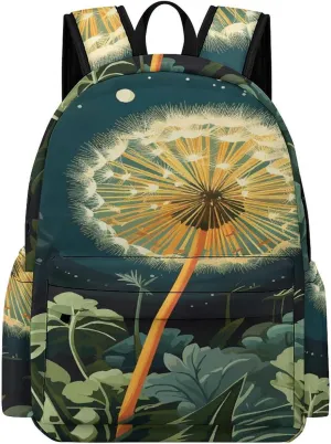 Classical Travel Backpack,Dandelions at Night Print Personal Item Backpack,Spacious And Durable Backpacks for Work And Travel