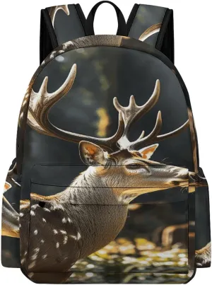 Classical Travel Backpack,Deer in Wild Print Personal Item Backpack,Spacious And Durable Backpacks for Work And Travel