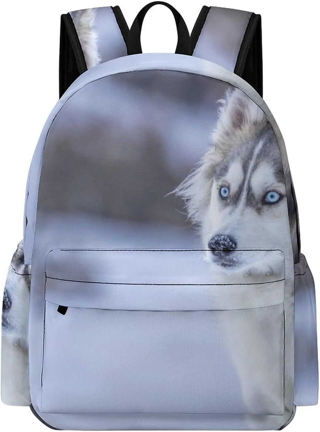 Classical Travel Backpack,Dog in Snow Print Personal Item Backpack,Spacious And Durable Backpacks for Work And Travel