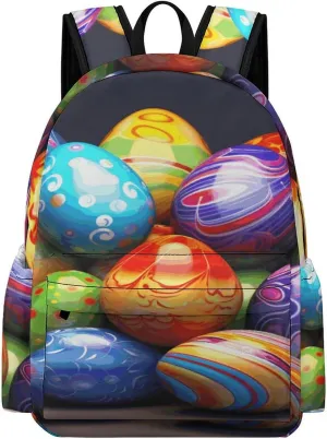 Classical Travel Backpack,Easter Eggs Print Personal Item Backpack,Spacious And Durable Backpacks for Work And Travel