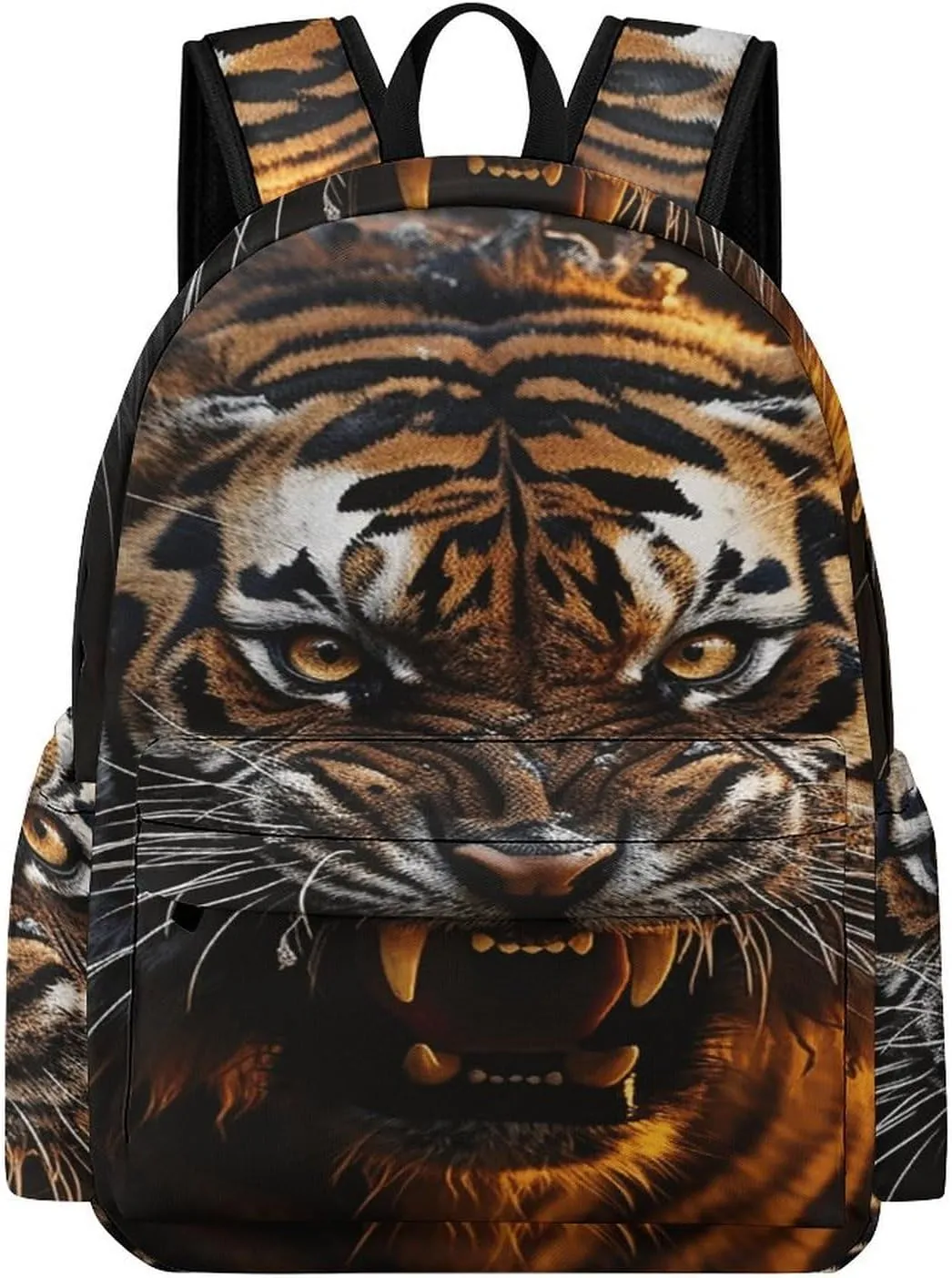 Classical Travel Backpack,Ferocious Tiger Print Personal Item Backpack,Spacious And Durable Backpacks for Work And Travel