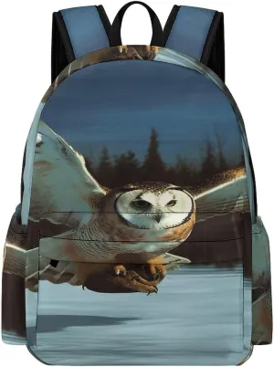 Classical Travel Backpack,Flying Owl Print Personal Item Backpack,Spacious And Durable Backpacks for Work And Travel