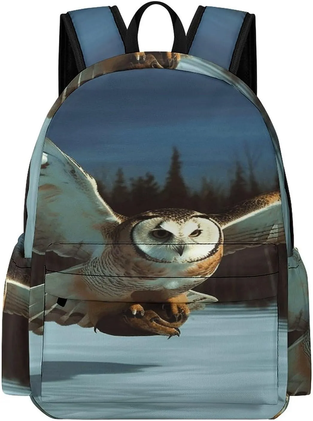 Classical Travel Backpack,Flying Owl Print Personal Item Backpack,Spacious And Durable Backpacks for Work And Travel