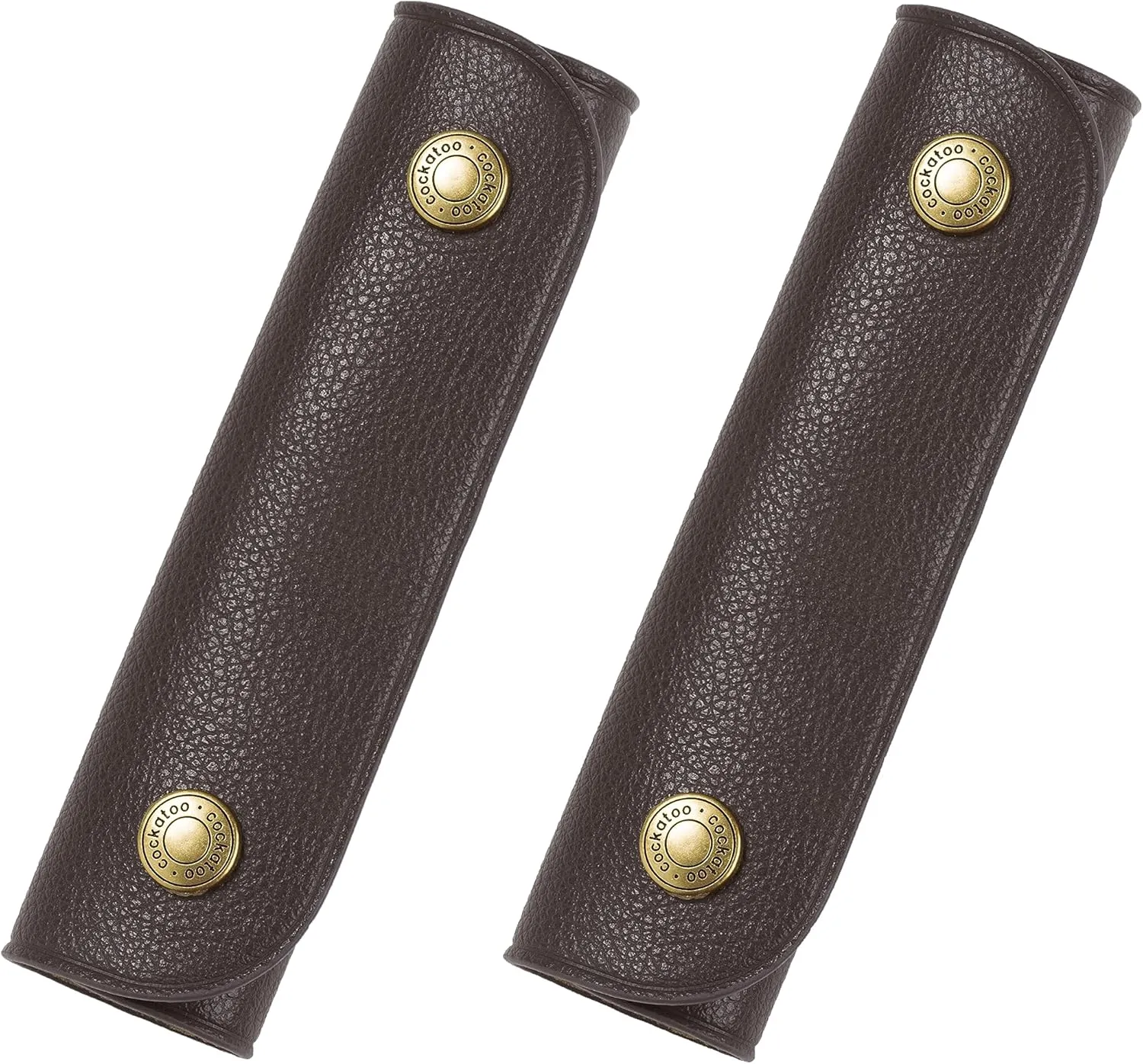 Cockatoo Handbag Handle Leather Wrap Covers, Purse Grip Strap Protector for Shopping Bag Travel Bag Suitcase Tote Bag Wallet Briefcase (Black Coffee)