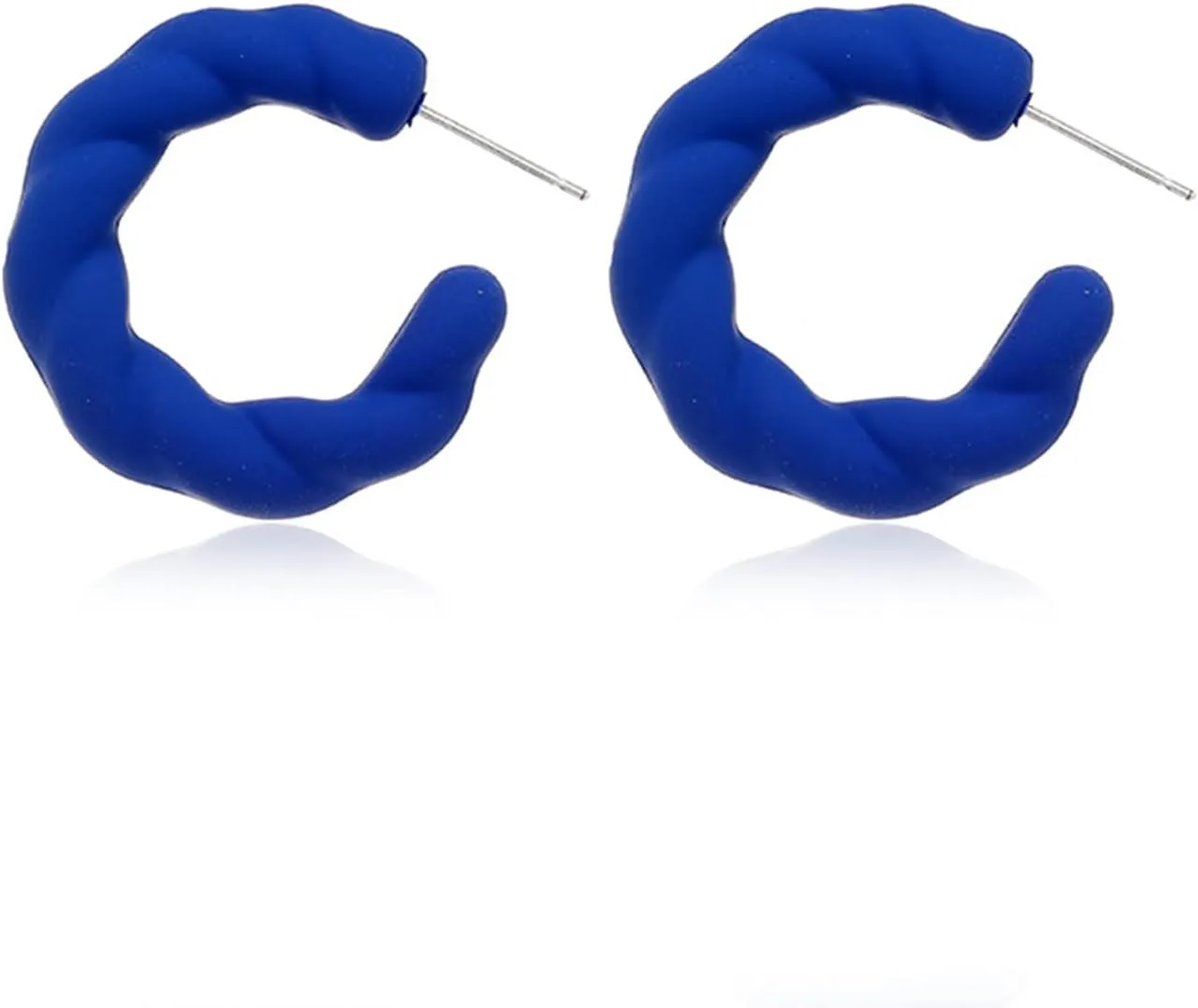 Colorful Twisted Rope Round Hoop Earrings for Women Lightweight C Shape Acrylic Resin Earrings for Womens Fashion Geometric Statement Earrings Jewelry
