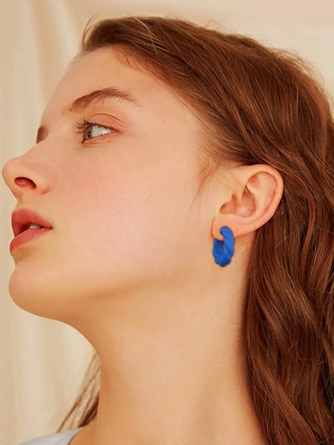 Colorful Twisted Rope Round Hoop Earrings for Women Lightweight C Shape Acrylic Resin Earrings for Womens Fashion Geometric Statement Earrings Jewelry