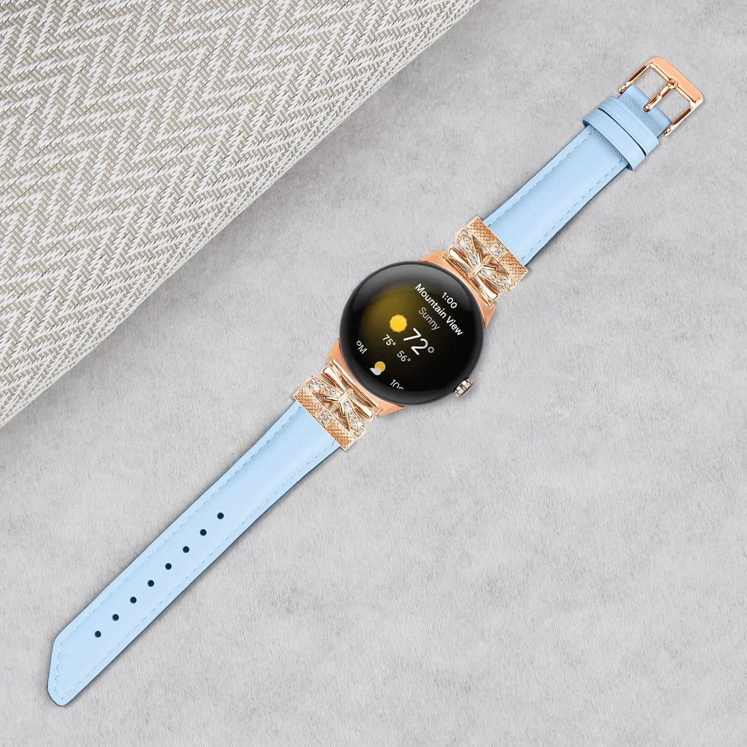 Compatible With Google Pixel 2 Watchband,Adjustable Genuine Leather Wrist Strap with Metal Buckle for Google Pixel watch 2022 /Google Pixel 2 watch 2023