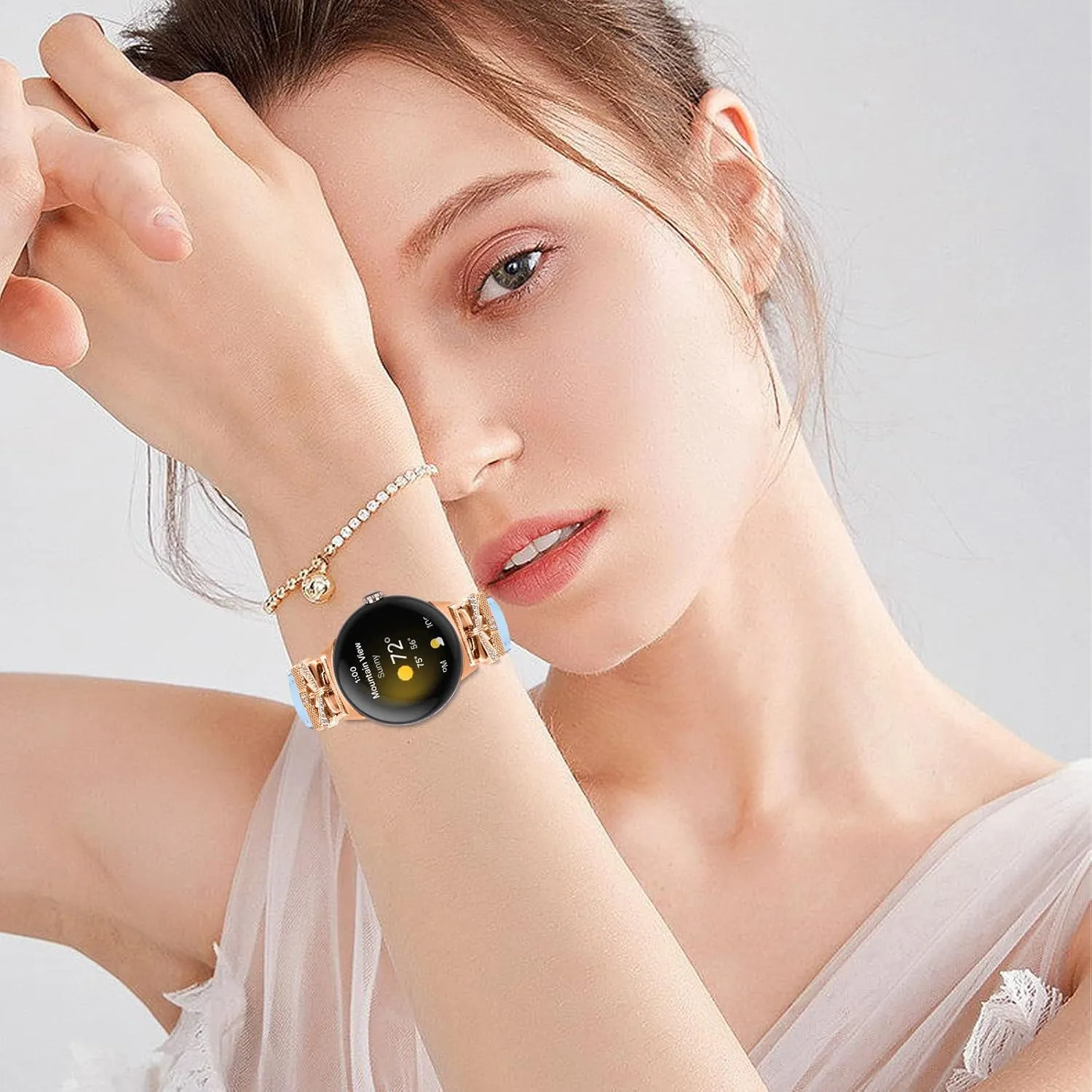 Compatible With Google Pixel 2 Watchband,Adjustable Genuine Leather Wrist Strap with Metal Buckle for Google Pixel watch 2022 /Google Pixel 2 watch 2023