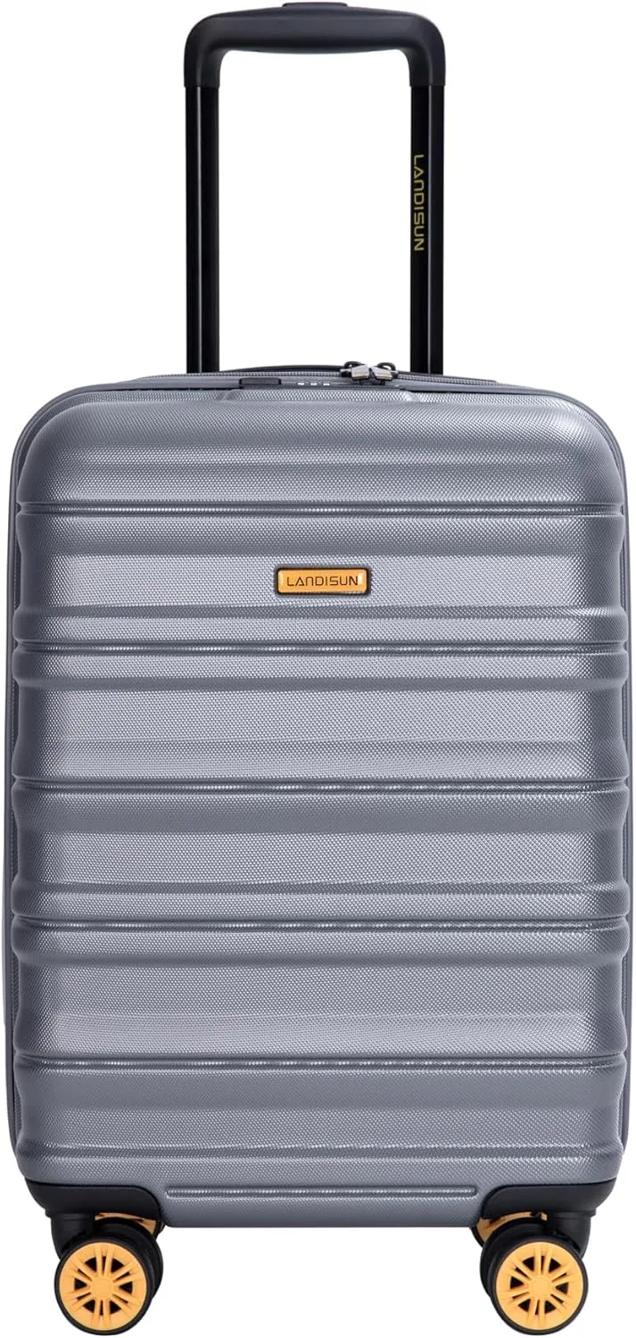 Convenient Travel with 18.5" Airline- Carry-On Suitcase, Hard Shell, 360 Spinner Wheels, Dark Grey