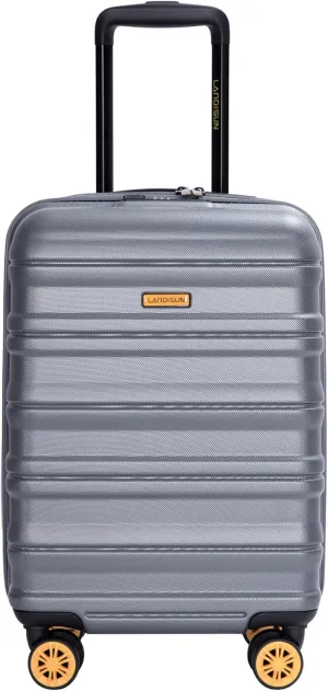 Convenient Travel with 18.5" Airline- Carry-On Suitcase, Hard Shell, 360 Spinner Wheels, Dark Grey