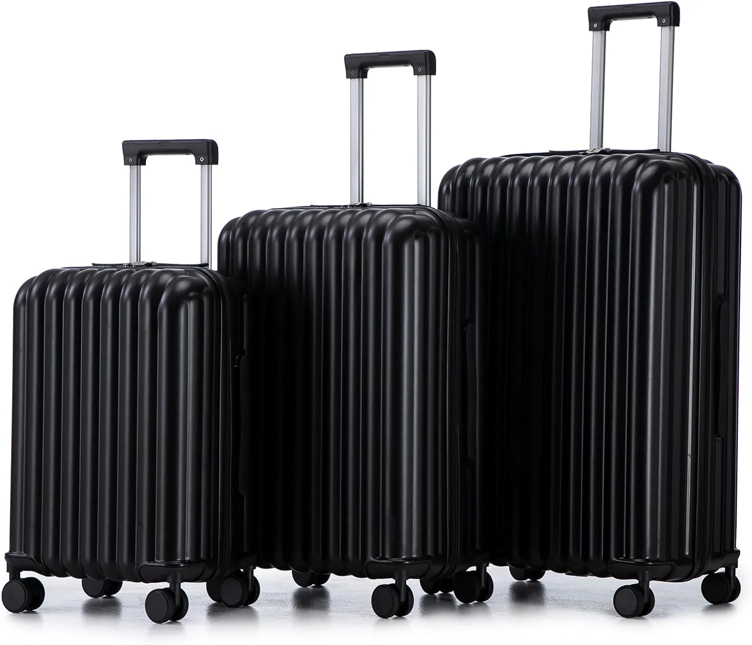 Convenient Travel with Hard Shell Spinner Wheel Luggage, Built-in USB Port and Cup Holder, Black